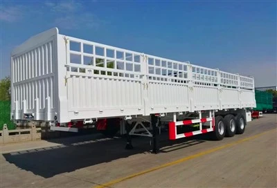 Semi-remorque résistante de barrière de 3 essieux avec la paroi latérale élevée